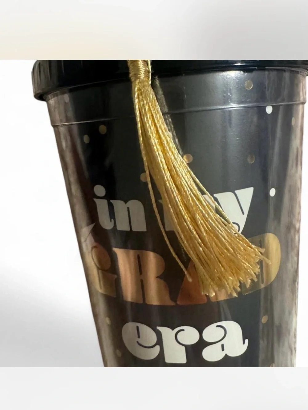 Graduation Tumbler Cup - Black with Gold 